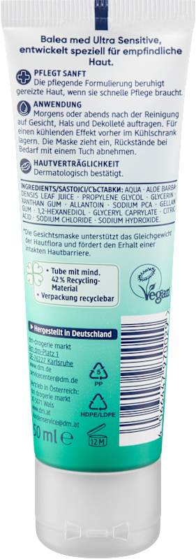 Balea med Masque visage rafraîchissant ultra sensitive 50 ml