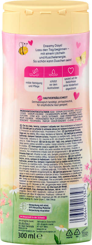 Balea Enfant Gel douche visage corps shampooing 4en1 Dreamy Days, 300 ml