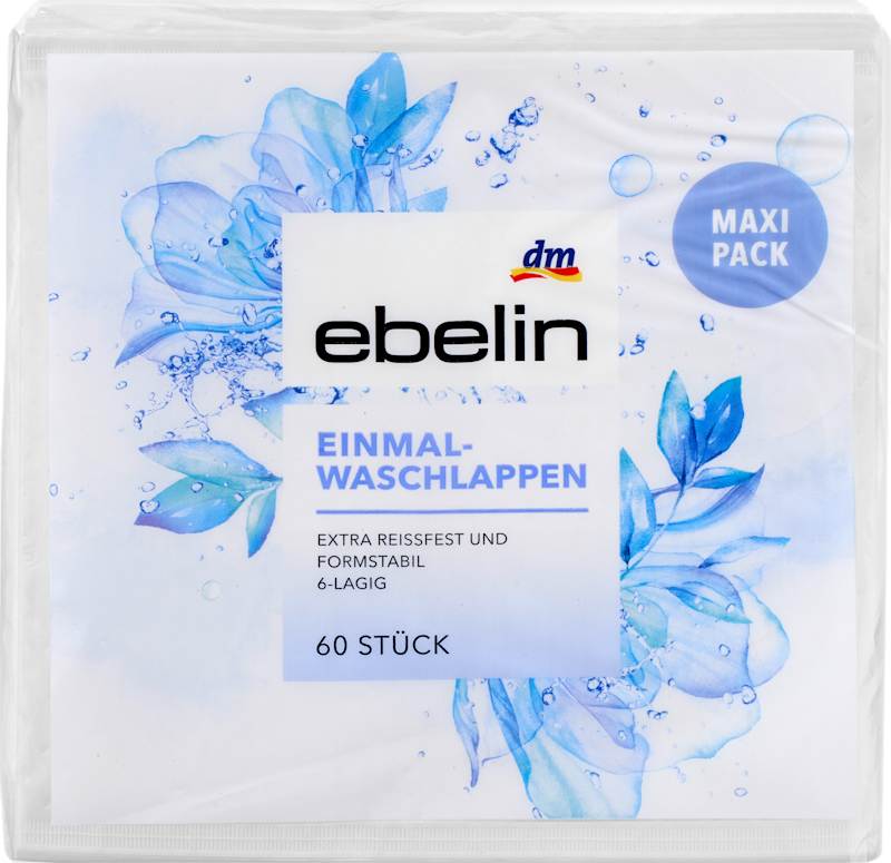 ebelin Gants de toilette jetables 60 pièces