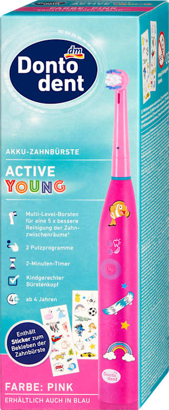 Dontodent Brosse à dents électrique enfant Active Young rose, 1 pièce