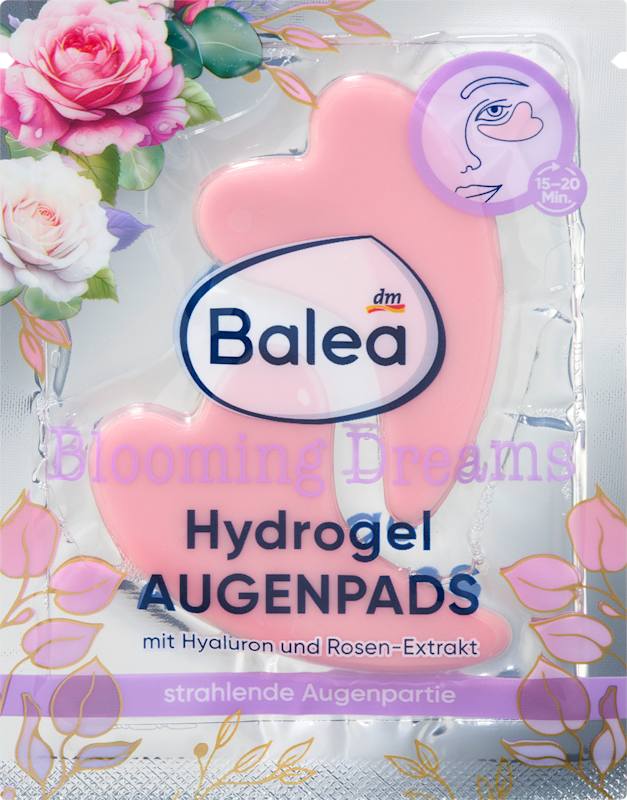 Balea Patchs yeux hydrogel forme cœur, 2 pièces