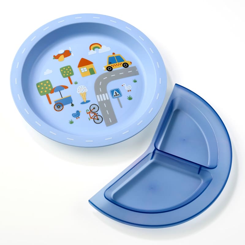 babylove assiette à compartiments bleue 1 pièce