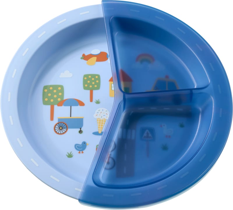 babylove assiette à compartiments bleue 1 pièce