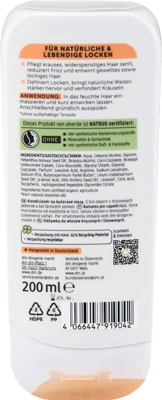 alverde NATURKOSMETIK après-shampoing boucles 200 ml