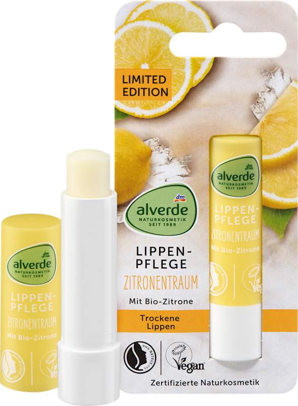 alverde NATURKOSMETIK soin des lèvres rêve de citron 4,8 g