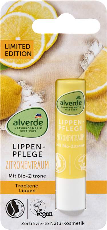 alverde NATURKOSMETIK soin des lèvres rêve de citron 4,8 g