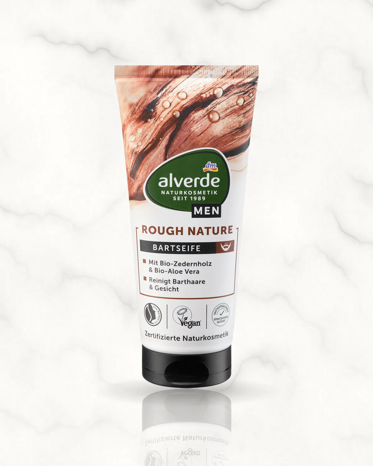 alverde MEN Savon à barbe Rough Nature 100 ml