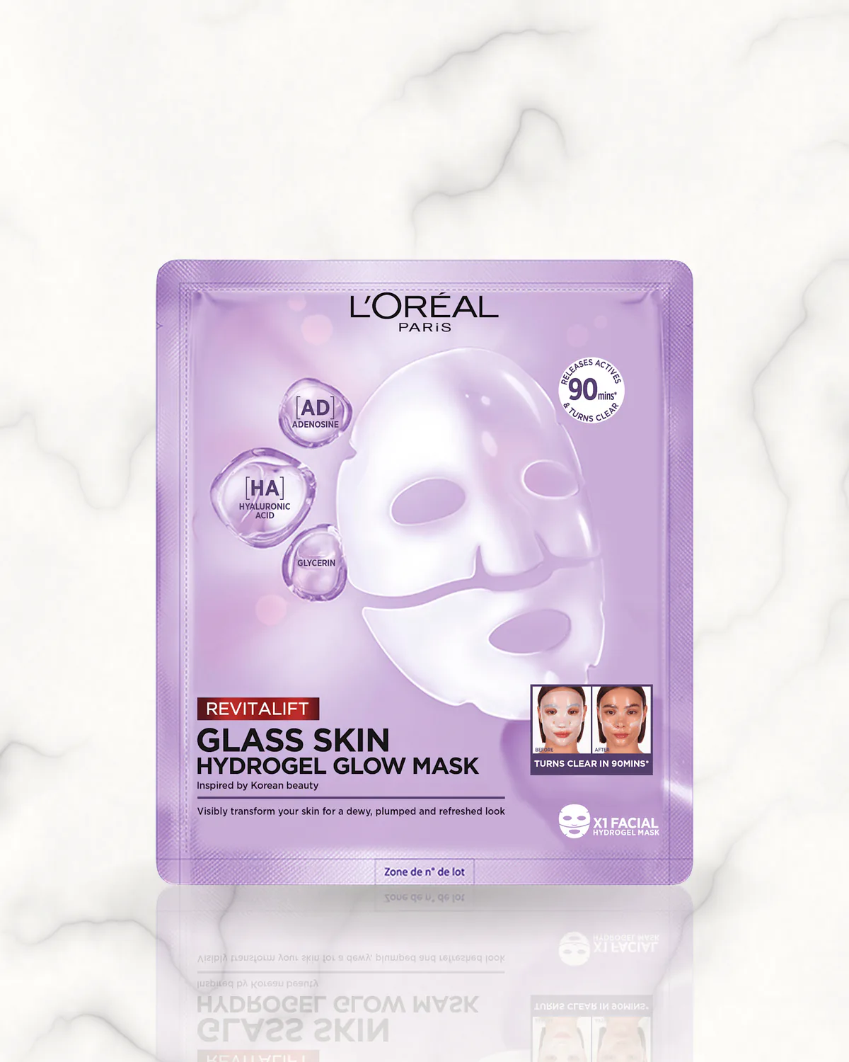 L'ORÉAL PARiS REVITALIFT Masque visage Glass Skin Hydrogel Glow Mask, 1 pièce
