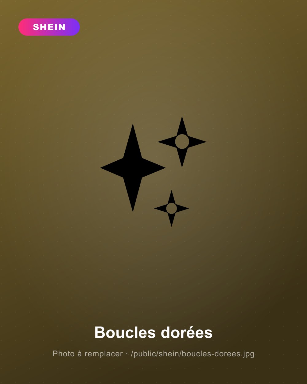 Set de boucles d'oreilles dorées