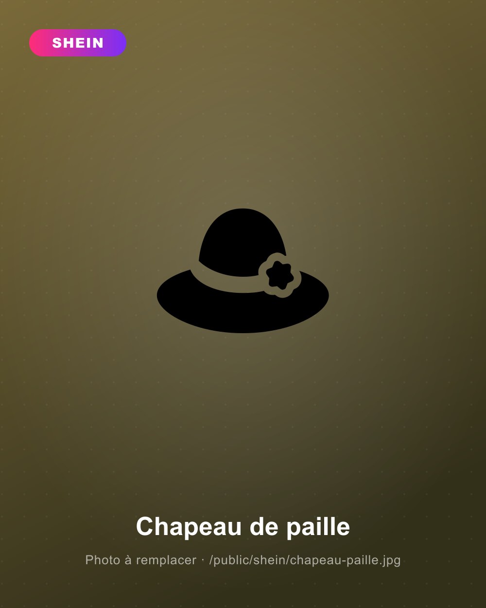 Chapeau de paille large bord